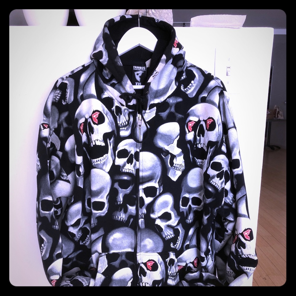 Famous Stars And Straps 2XL Skull Hoodie